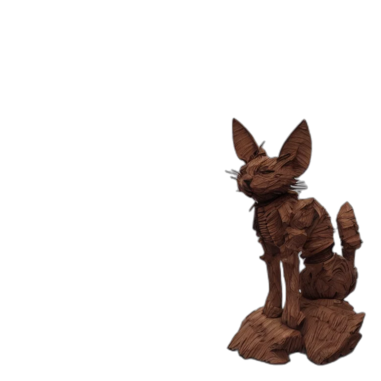 animal, creature, robot, staff, 3d render, concept art, pixel art, photorealistic transparent PNG cut-out