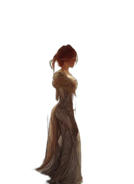 dress, staff, jewelry, crown, concept art, fantasy art, 3d render, photorealistic transparent PNG cut-out