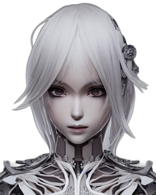face, robot, mask, crown, concept art, fantasy art, photorealistic, 3d render transparent PNG cut-out