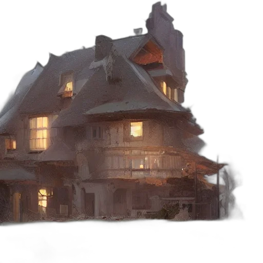 building, concept art, 3d render, photorealistic transparent PNG cut-out