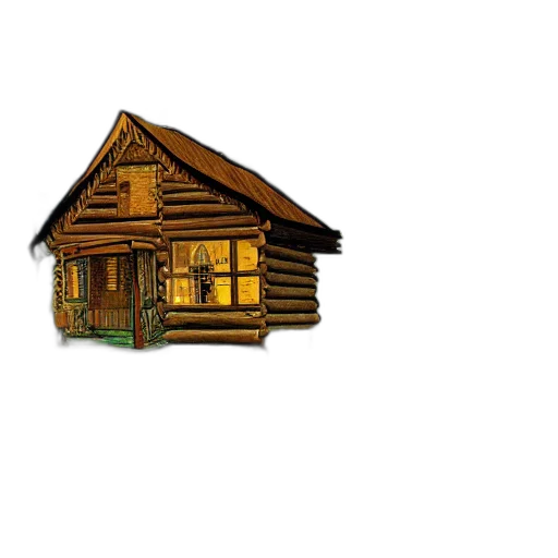 building, furniture, 3d render, pixel art, concept art, photorealistic, forest, log transparent PNG cut-out