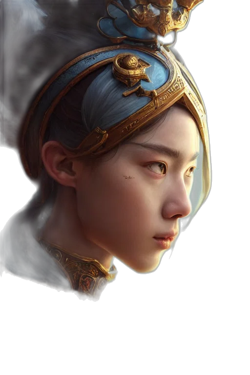 face, crown, staff, jewelry, fantasy art, photorealistic, concept art, oil painting transparent PNG cut-out