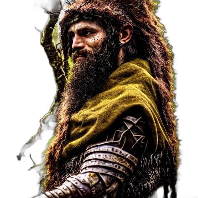 sword, hair, staff, animal, fantasy art, concept art, comic book art, photorealistic transparent PNG cut-out