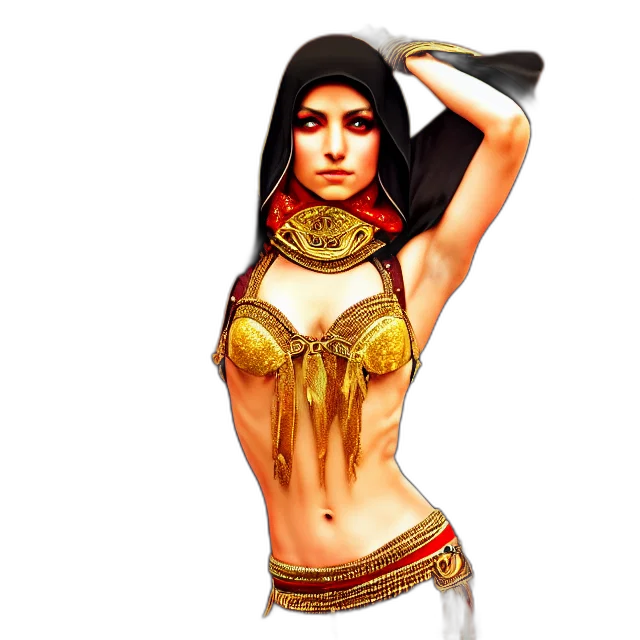 fantasy art, concept art, 3d render, pixel art, arabian, dancer, assassin, artgerm transparent PNG cut-out