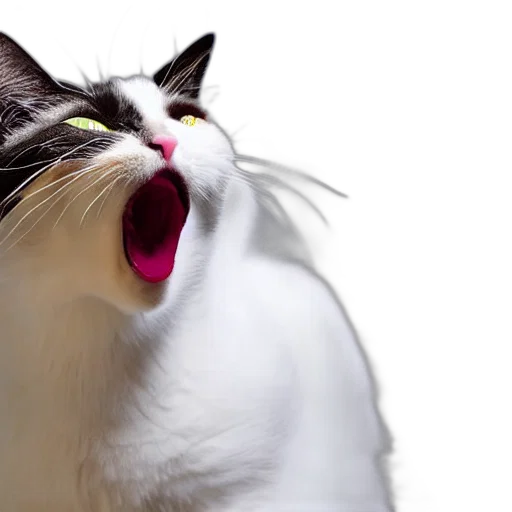 animal, creature, photorealistic, 3d render, cat, singing, photographed transparent PNG cut-out