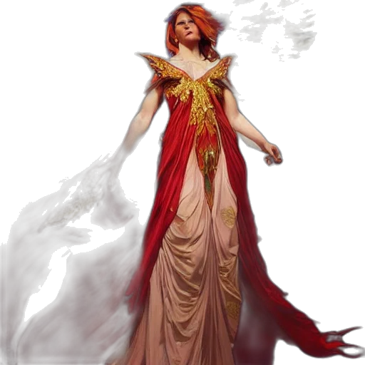 dress, staff, fantasy art, concept art, comic book art, pixel art, fire, red transparent PNG cut-out