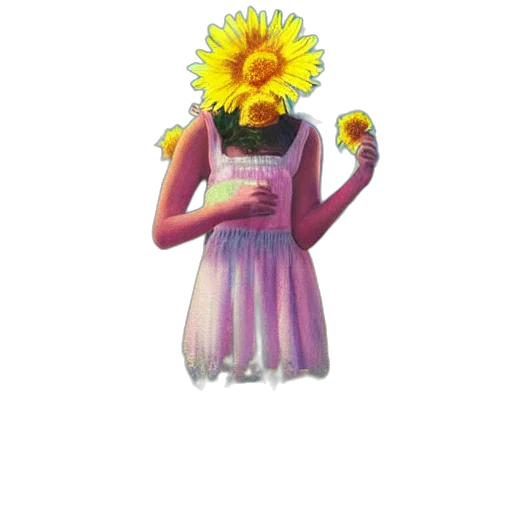 flower, dress, mask, staff transparent PNG cut-out