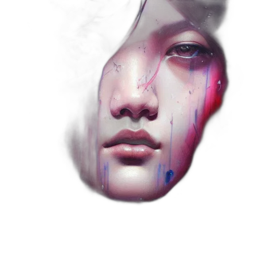 face, mask, robot, photorealistic transparent PNG cut-out