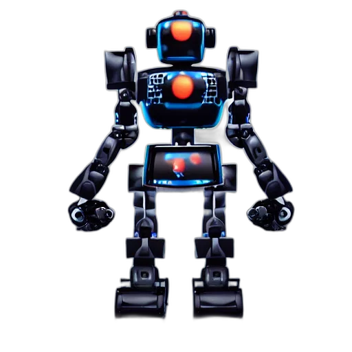 robot, 3d render, concept art, pixel art transparent PNG cut-out