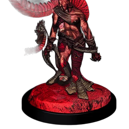 creature, concept art, fantasy art, 3d render, red, portrait, tiefling, male transparent PNG cut-out