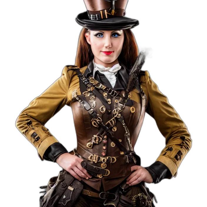 staff, jacket, hat, photorealistic transparent PNG cut-out