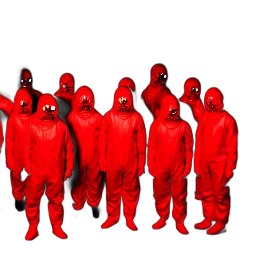 jacket, mask, staff, concept art, red, wide, shot, photo transparent PNG cut-out