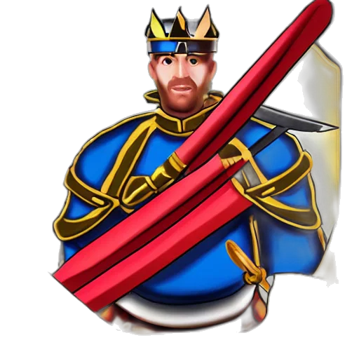 crown, sword, staff, weapon, fantasy art, pixel art, concept art, 3d render transparent PNG cut-out