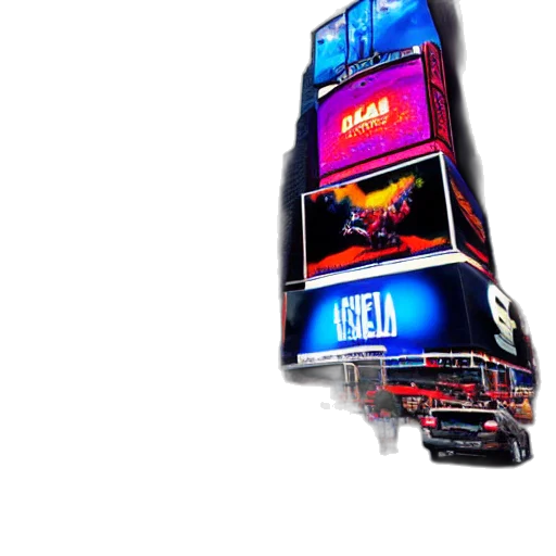 building, 3d render, concept art, cyberpunk transparent PNG cut-out