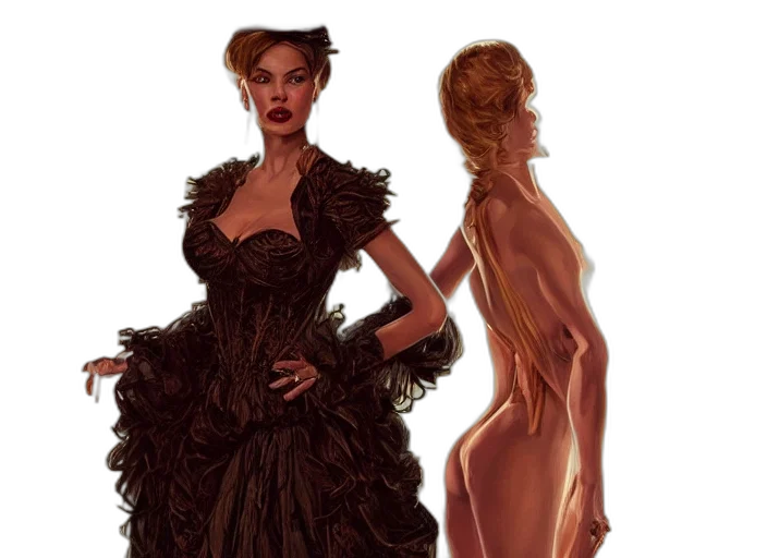 dress, concept art, fantasy art, comic book art transparent PNG cut-out