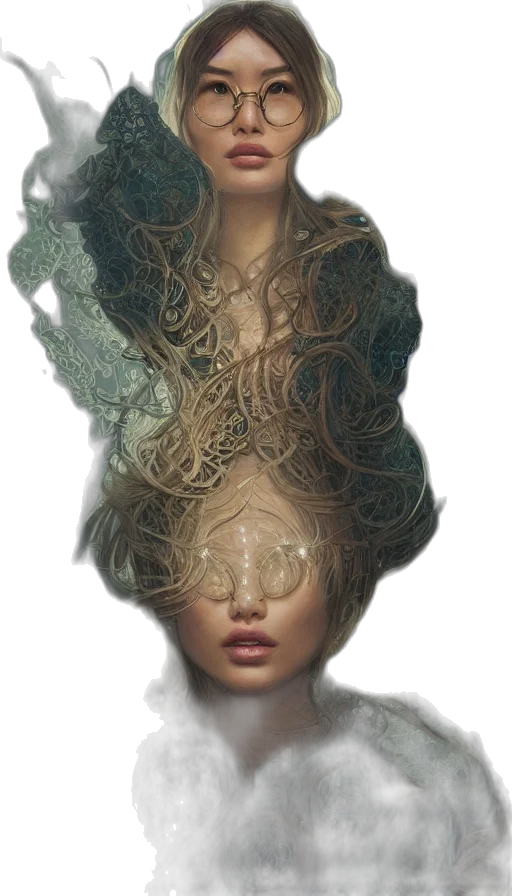 hair, mask, face, crown transparent PNG cut-out