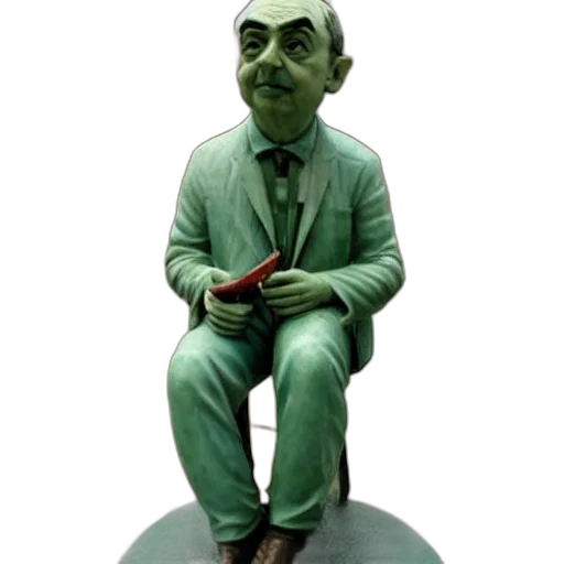 staff, 3d render, concept art, green, colored, marble, statue, bean transparent PNG cut-out