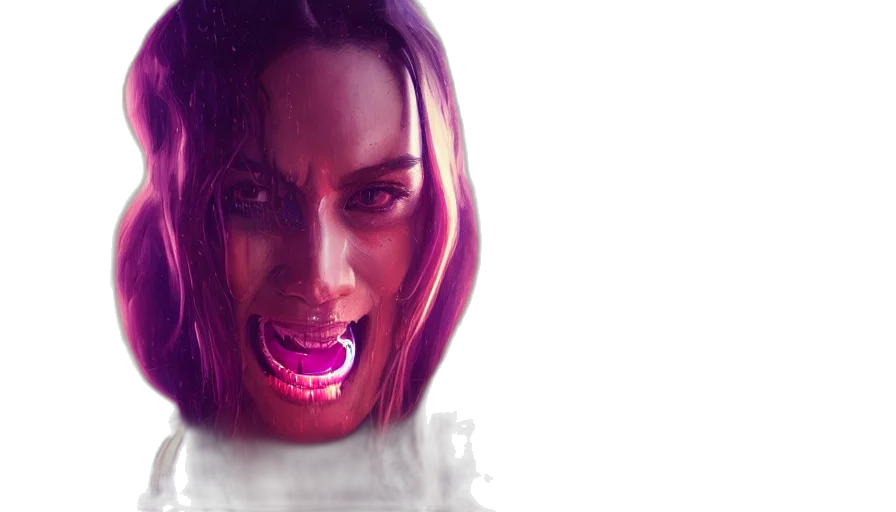 face, concept art, photorealistic, 3d render transparent PNG cut-out