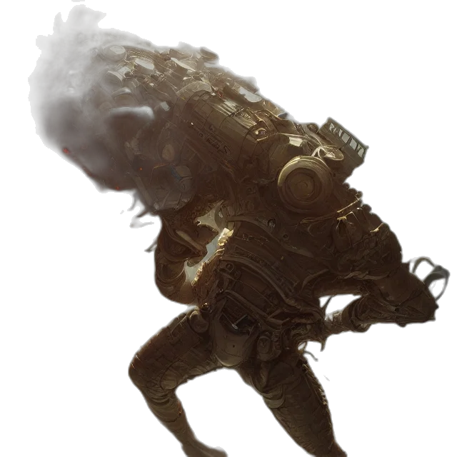 robot, creature, weapon, mask transparent PNG cut-out