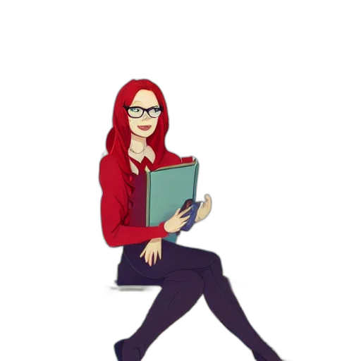 staff, jacket, cartoon, comic book art, pixel art, anime, red, madelaine transparent PNG cut-out