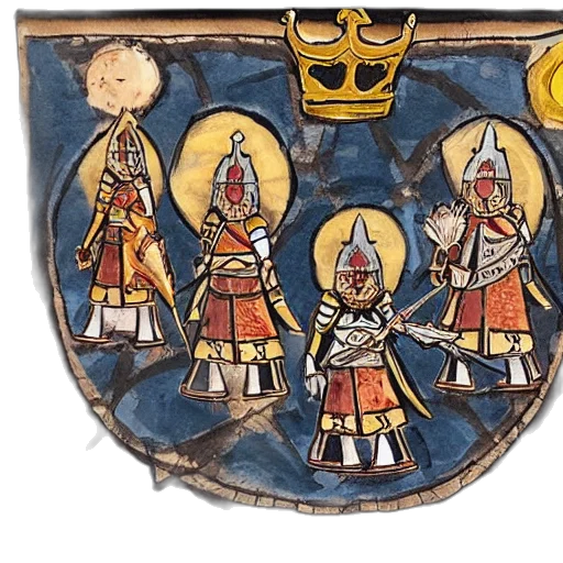 crown, staff, sword, jewelry, concept art, watercolor, figures, wearing transparent PNG cut-out