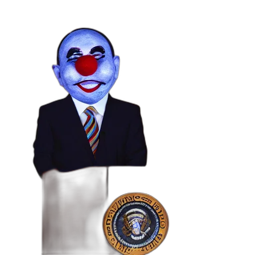 mask, face, 3d render, cartoon, concept art, string, puppet, president transparent PNG cut-out
