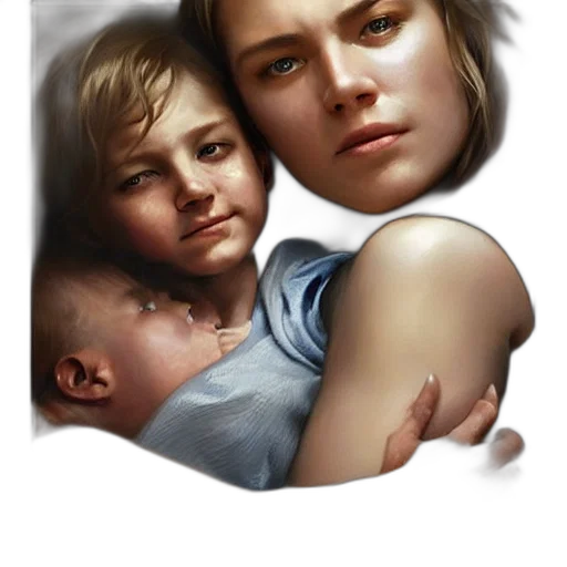 face, photorealistic, oil painting, concept art transparent PNG cut-out