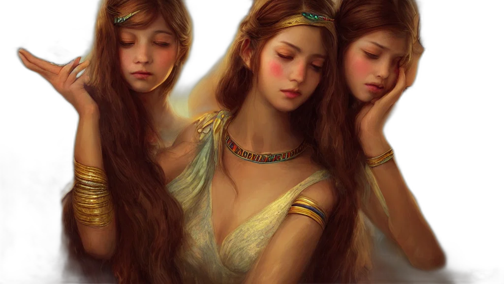 jewelry, crown, fantasy art, oil painting, photorealistic, concept art, fire, sunset transparent PNG cut-out