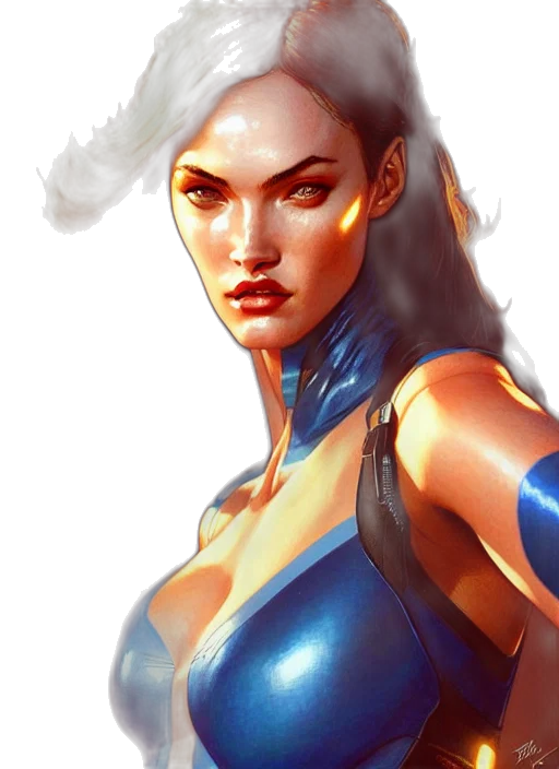 fantasy art, comic book art, concept art, photorealistic, blue, portrait, apex, legends transparent PNG cut-out