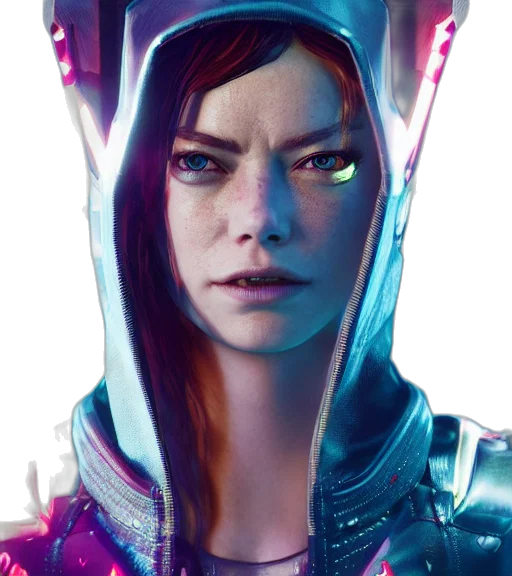 face, robot, mask, jacket, cyberpunk, concept art, comic book art, fantasy art transparent PNG cut-out