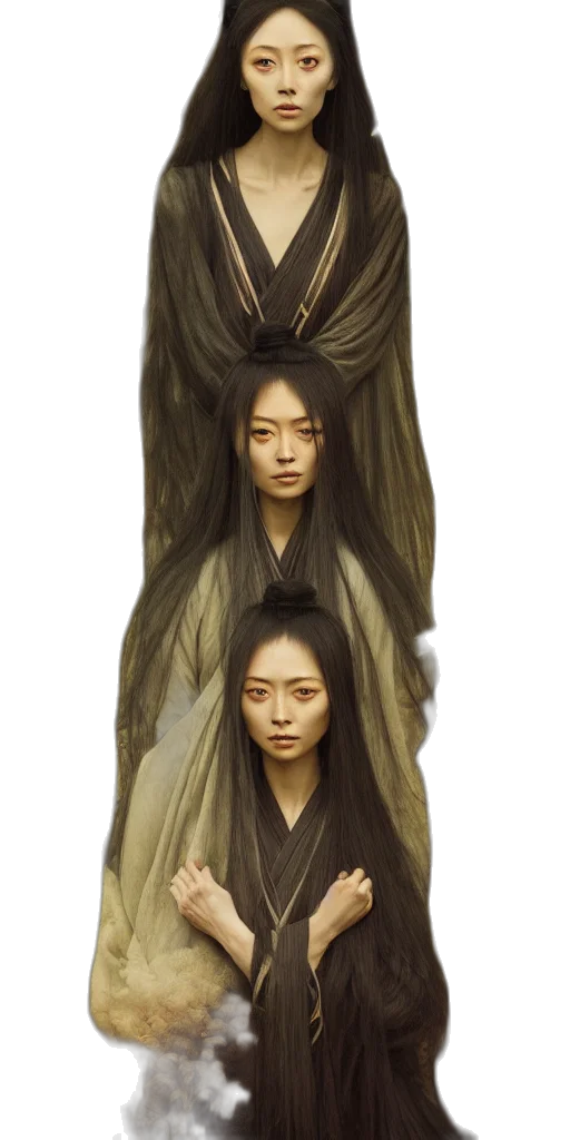 hair, dress, mask, face transparent PNG cut-out