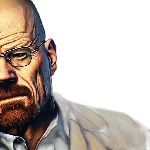 face, photorealistic, comic book art, concept art, 3d render, walter, white, gta transparent PNG cut-out