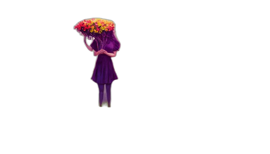 umbrella, flower, hat, dress transparent PNG cut-out