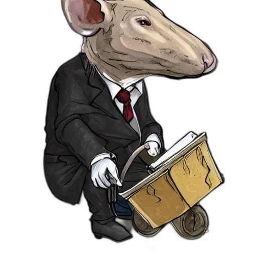 animal, jacket, mask, staff, concept art, cartoon, watercolor, comic book art transparent PNG cut-out