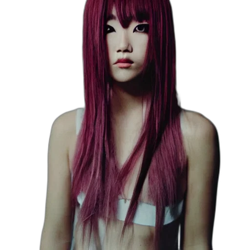 hair, dress, photorealistic, cyberpunk transparent PNG cut-out