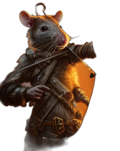 animal, weapon, staff, hat, concept art, fantasy art, photorealistic, 3d render transparent PNG cut-out