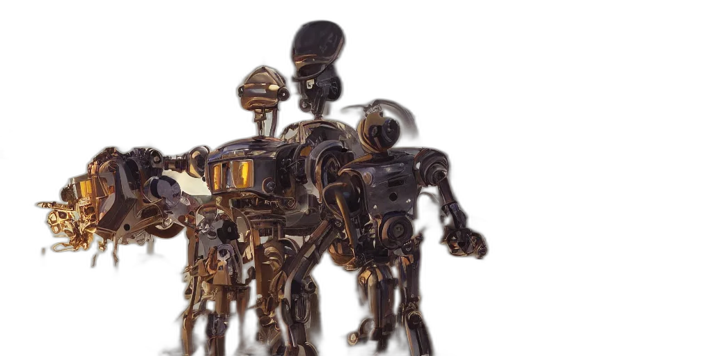 robot, 3d render, concept art, dreamscape, revolution transparent PNG cut-out