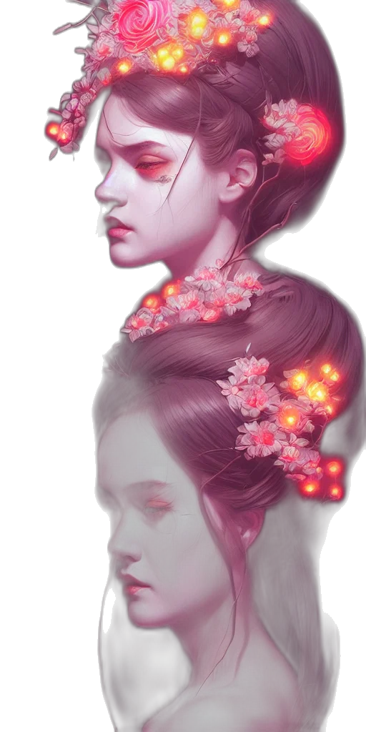 crown, face, flower, dress transparent PNG cut-out