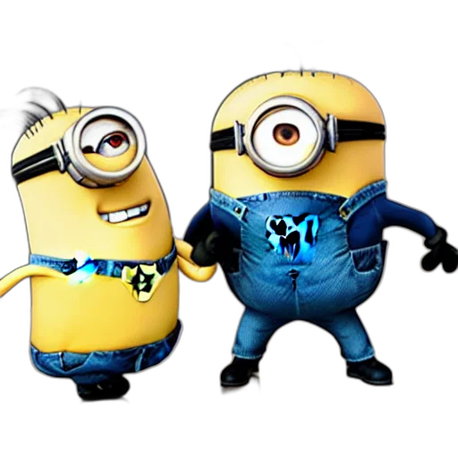 3d render, concept art, cartoon, minions transparent PNG cut-out