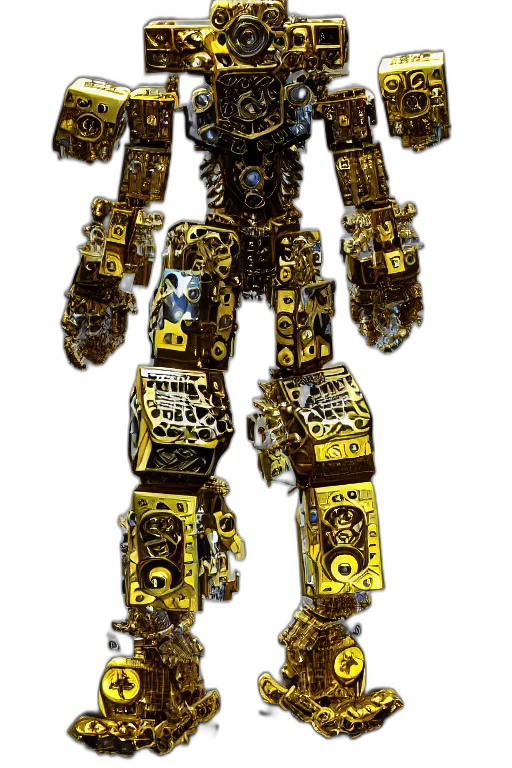 robot, weapon, animal, creature, concept art, 3d render, cyberpunk, pixel art transparent PNG cut-out
