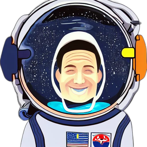 face, staff, cartoon, concept art, outer space, astronaut, planet, inside transparent PNG cut-out
