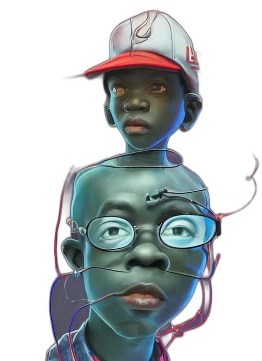 face, mask, concept art, 3d render, photorealistic, cartoon, colourful, caricature transparent PNG cut-out