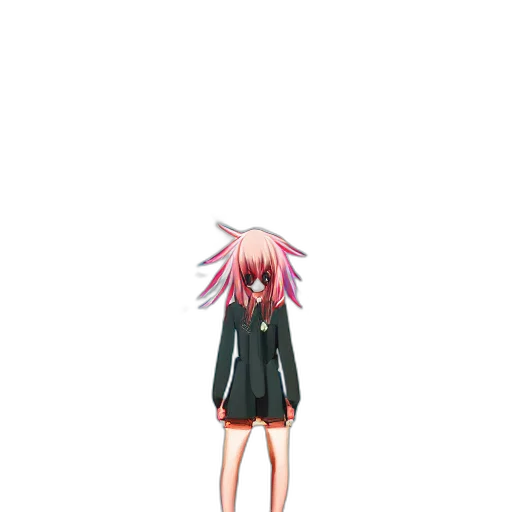 dress, jacket, creature, staff, pixel art, concept art, 3d render, anime transparent PNG cut-out