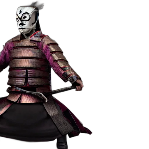 mask, staff, sword, concept art, 3d render, fantasy art, monochrome, elon transparent PNG cut-out