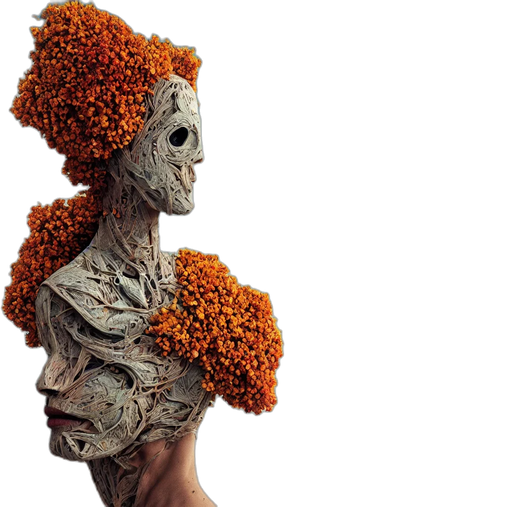 mask, creature, concept art, 3d render transparent PNG cut-out