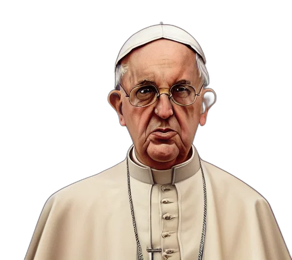 photorealistic, 3d render, photography, pope transparent PNG cut-out