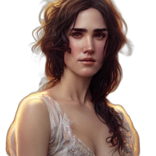 dress, face, jewelry, crown, fantasy art, concept art, photorealistic, oil painting transparent PNG cut-out