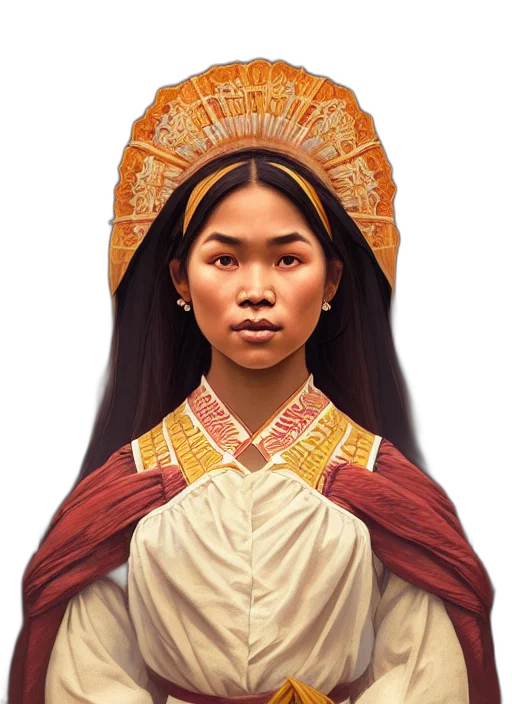 face, crown, jewelry, staff, photorealistic, concept art, fantasy art, oil painting transparent PNG cut-out