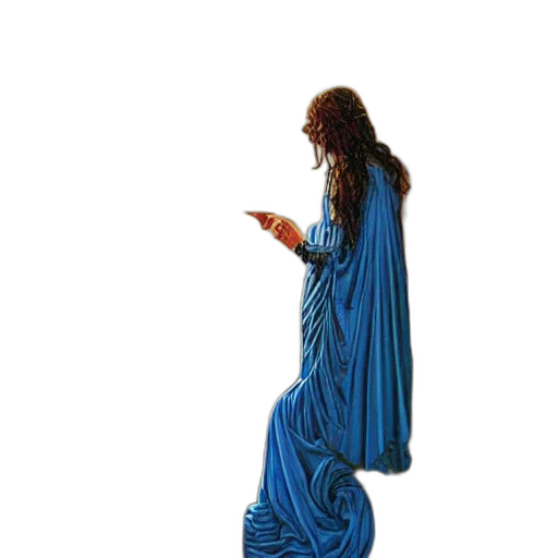dress, staff, hair, sword transparent PNG cut-out
