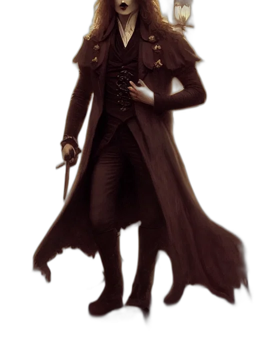 staff, jacket, concept art, fantasy art, photorealistic, pixel art, dark, monochrome transparent PNG cut-out